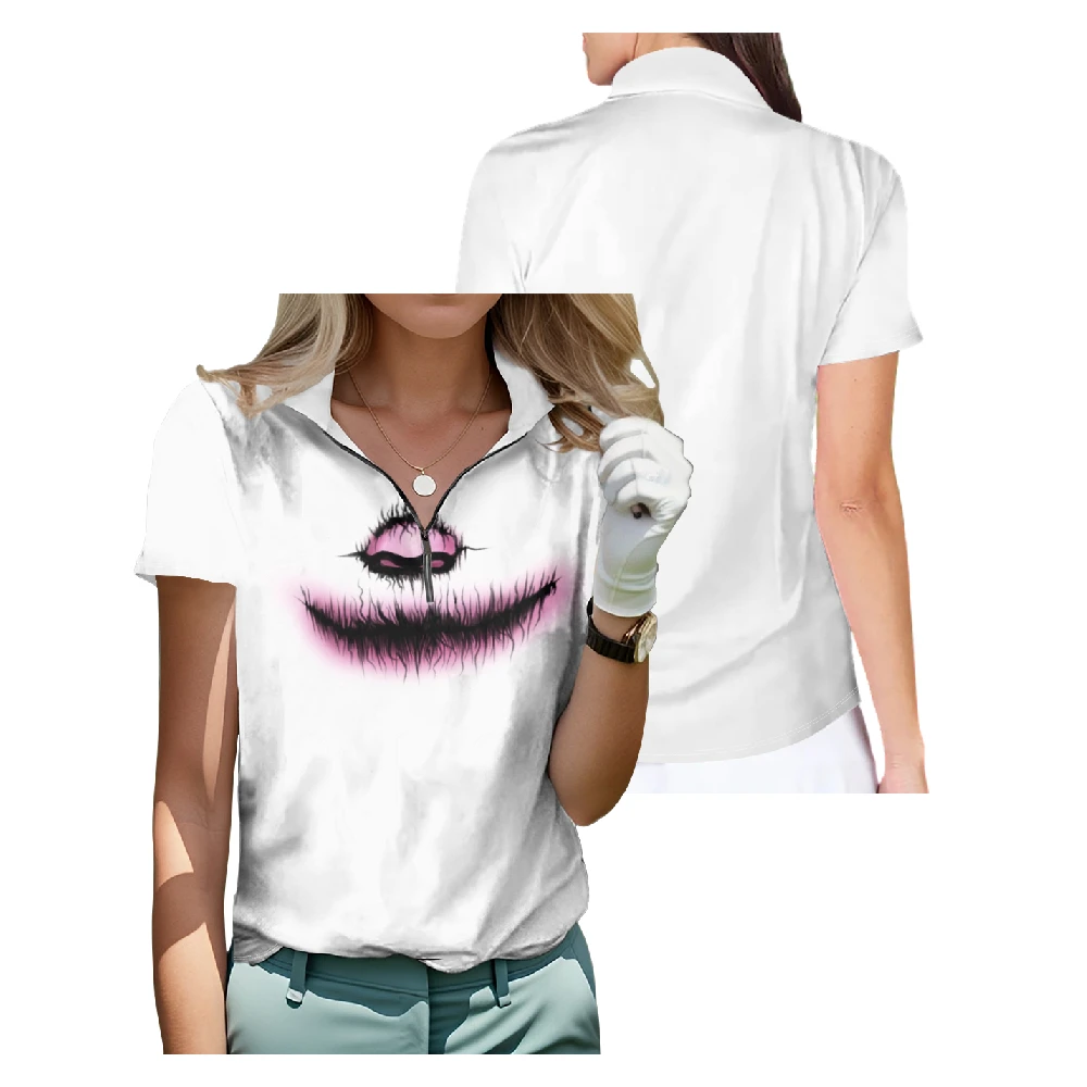 Футболка для гольфа с коротким рукавом и молнией на боку