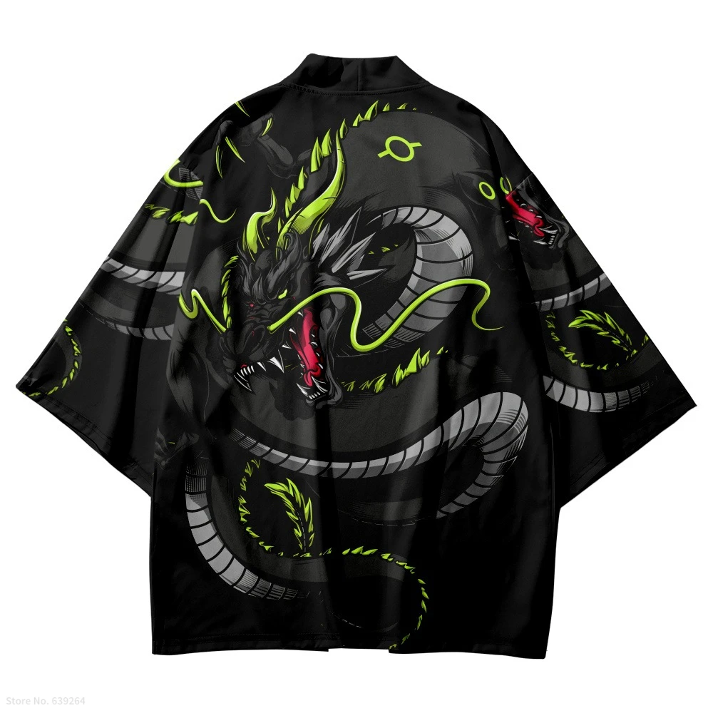 

Fashion Anime Dragon Print Cardigan Kimono Harajuku Women Men Yukata Female Japanese Streetwear Traditional Cosplay Haori