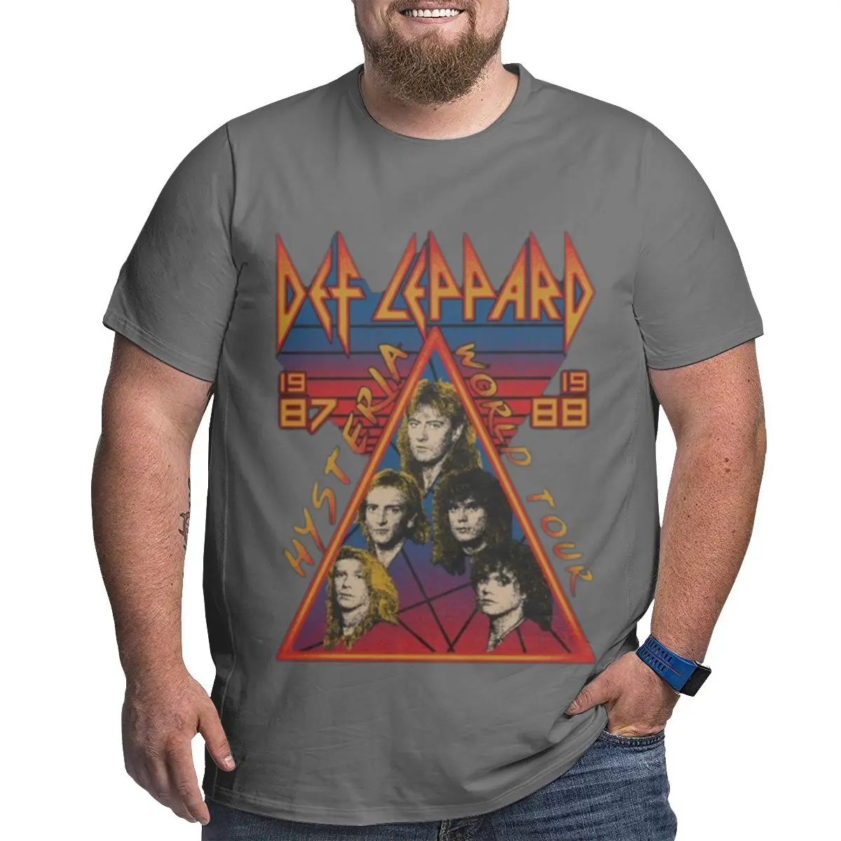 Мужская футболка больших размеров с коротким рукавом Like-def-leppard легкая