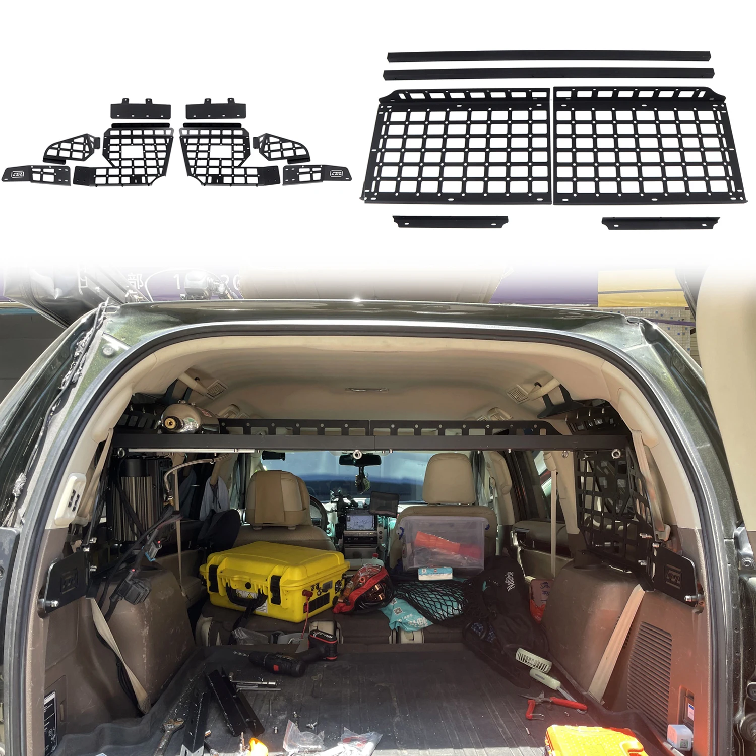 

Панели Molle для Toyota Land Cruiser Prado J150 2010-2022, багажная полка, модульные стеллажи для хранения, органайзеры для багажа для Lexus GX460