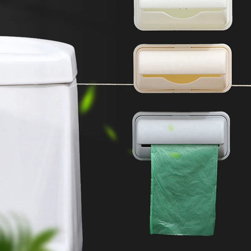 

1pc Extractable Waste Garbage Bag Storage Bin Bathroom Dispenser Creative Wall Mounted Rubbish Organizer