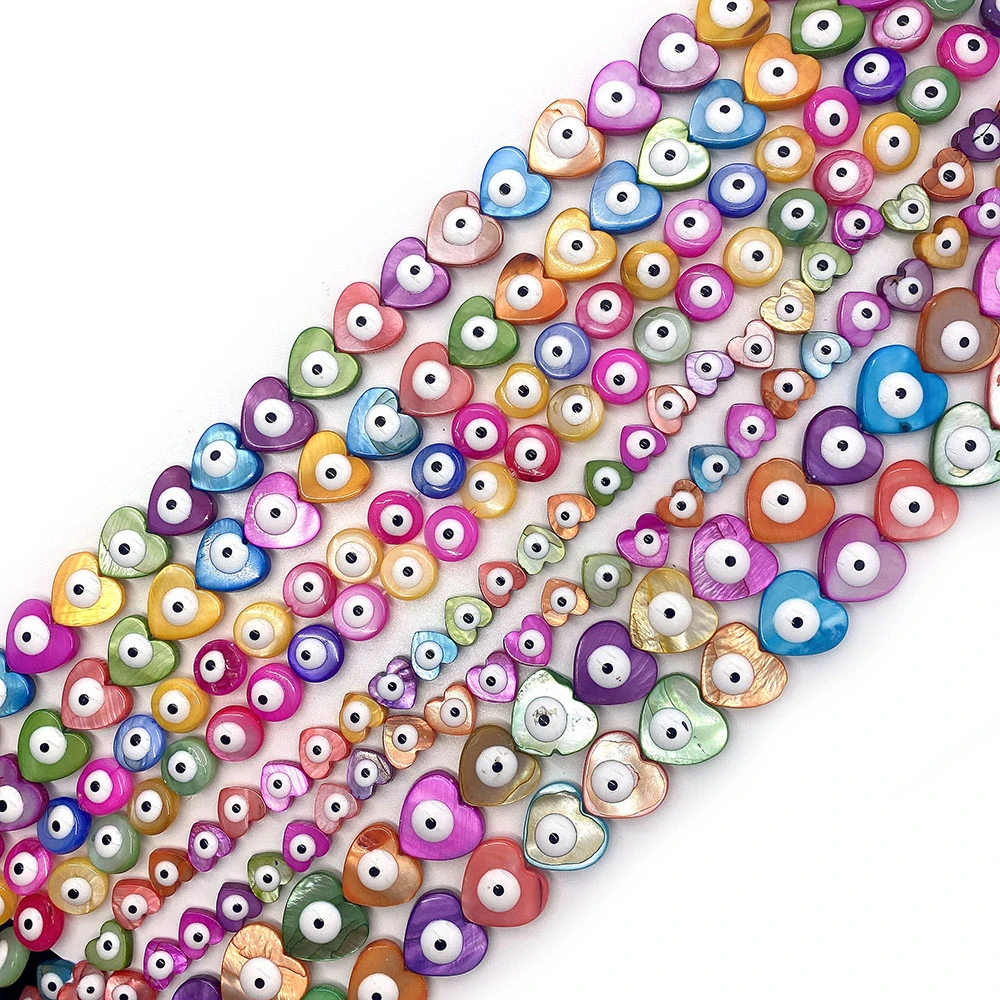

Natural Freshwater Shell Dyeing Beads 10-25mm Heart Shape Shell Eye Loose Bead Charm Jewelry DIY Bracelet Necklace Accessories