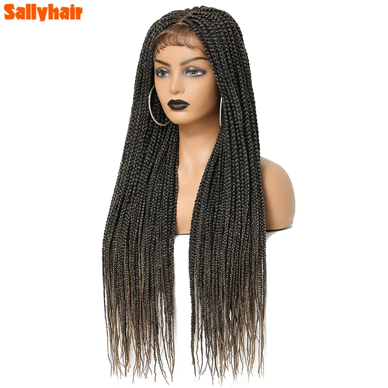 

Sallyhair 30 дюймов сверхдлинный синтетический кружевной передний Плетеный парик 3s Box Плетеный парик с детскими волосами натуральные парики для ...