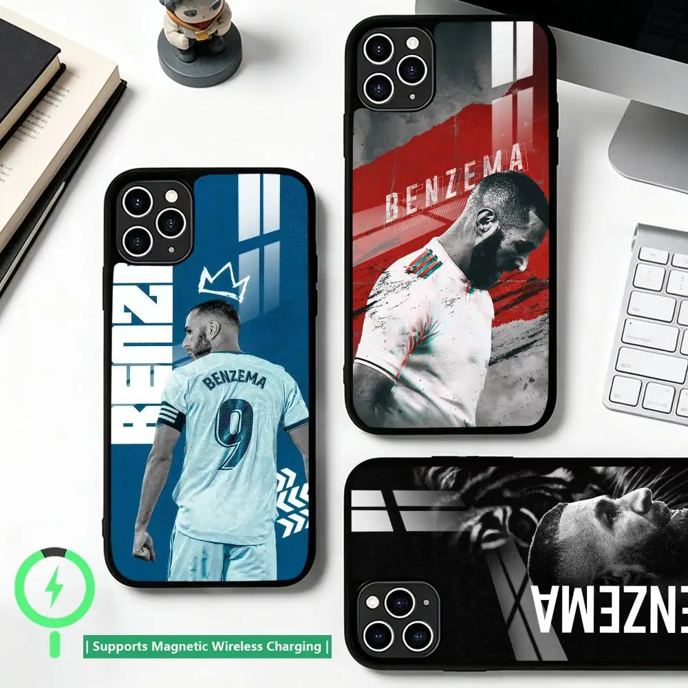 Фото Чехол для телефона K-Karim Benzema Football Cheer для iPhone 17, 16, 15, 14, 13, 12, 11 Plus, Pro с поддержкой магнитной беспроводной зарядки №1