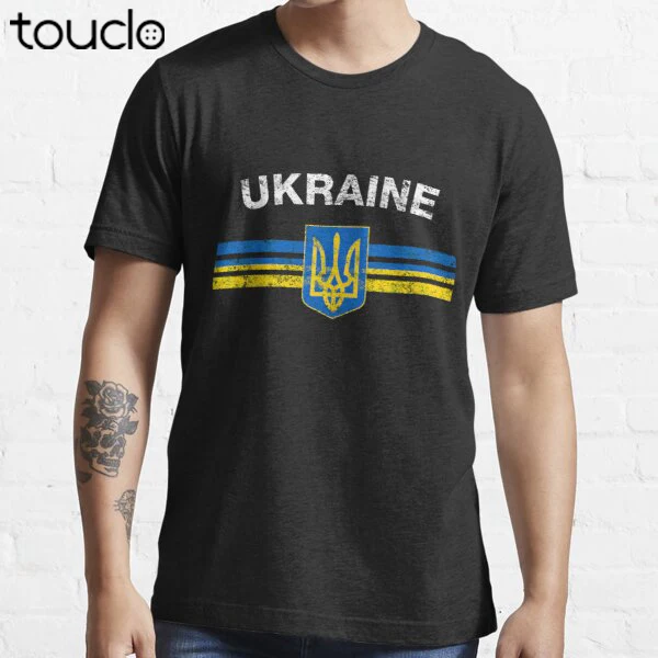 

Рубашка с украинским флагом-рубашка с украинским флагом и эмблемой Украины незаменимая футболка