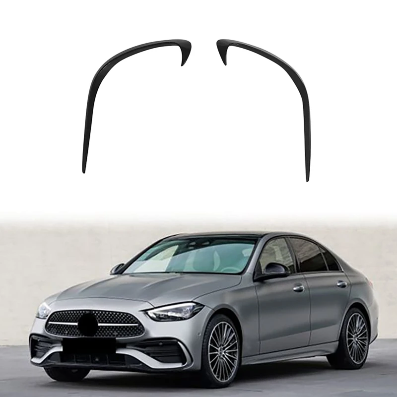 Передняя накладка сплиттера для бампера автомобиля воздушной ножки обрамления для Benz C-Class W206 2021 2022 C200 C260 C300 черный