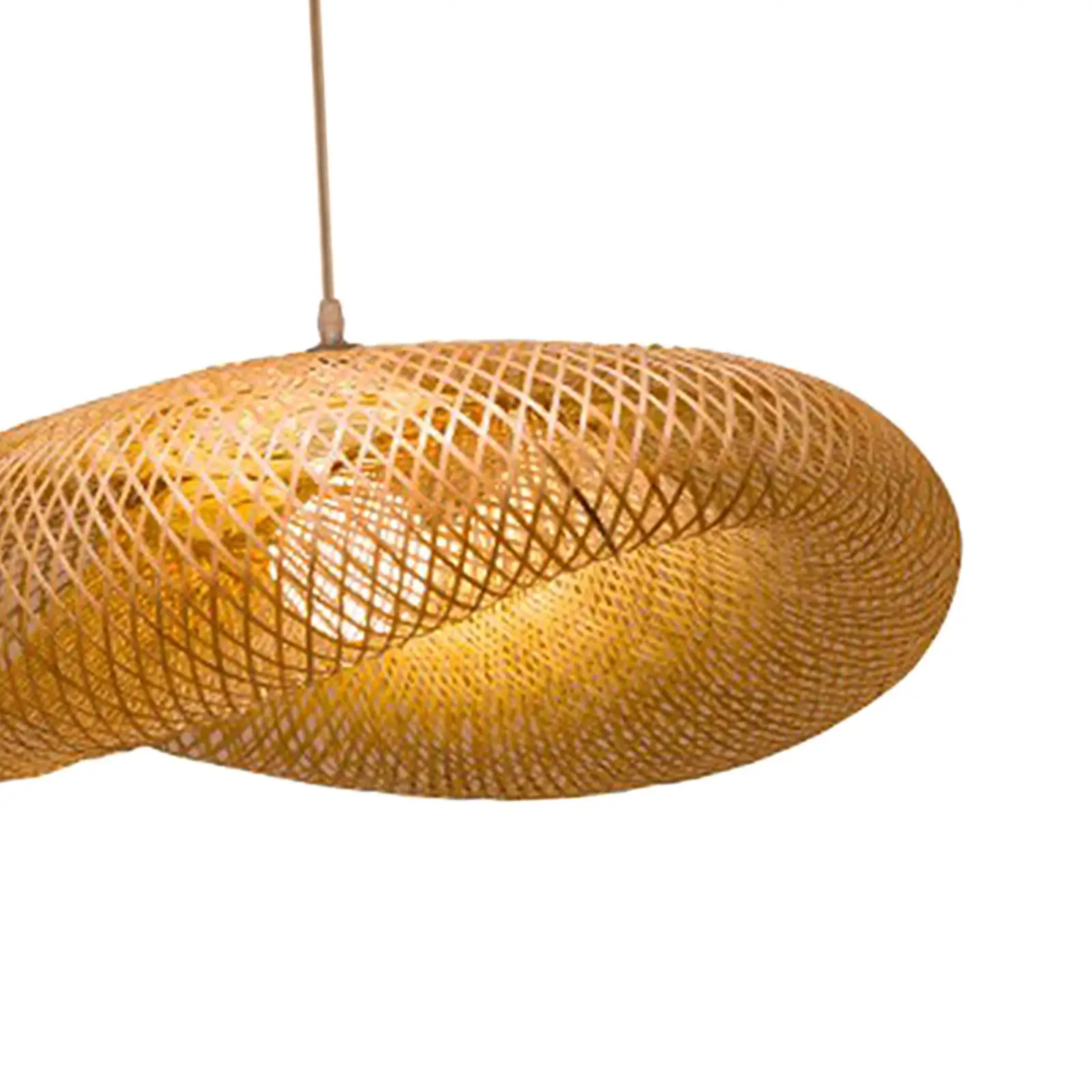 

Bamboo Pendant Lampshade Hanging Ceiling Lamp Light Shade 60x40x25cm