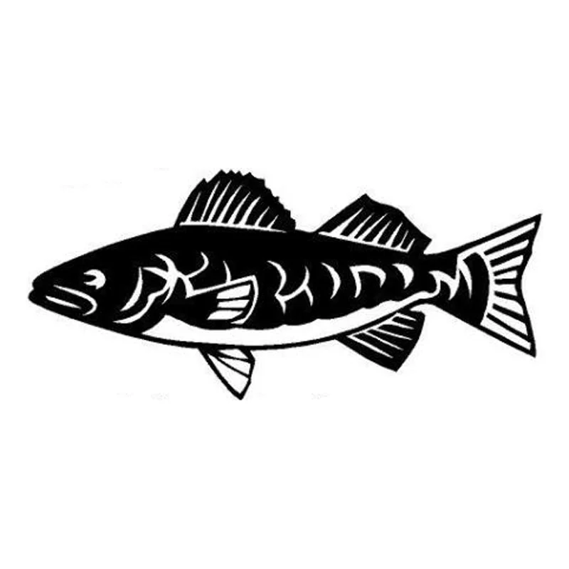 

Декоративные наклейки Walleye Mania Fish с животными, наклейки, Стайлинг автомобиля, черный/серебристый, 16,5 см * 7,4 см