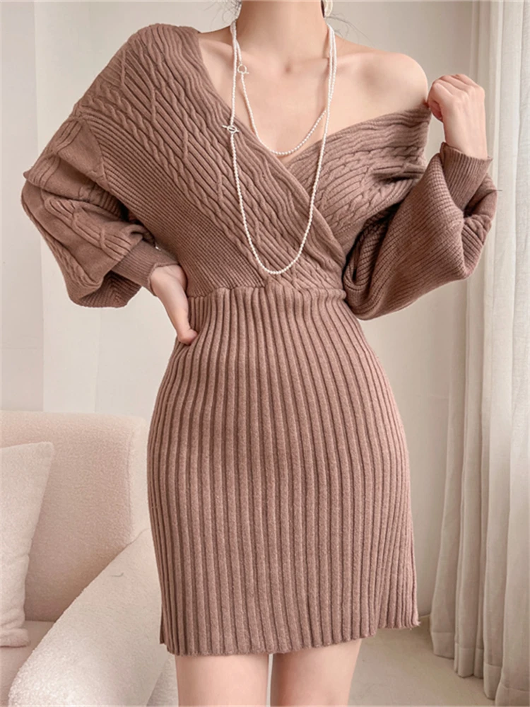 

Spring Women Dress Bodycon Mini Evening Female Vintage Party Knitted Women Dresses Girl Casual Vestido Prom Sexy Skinny Fall Y2K