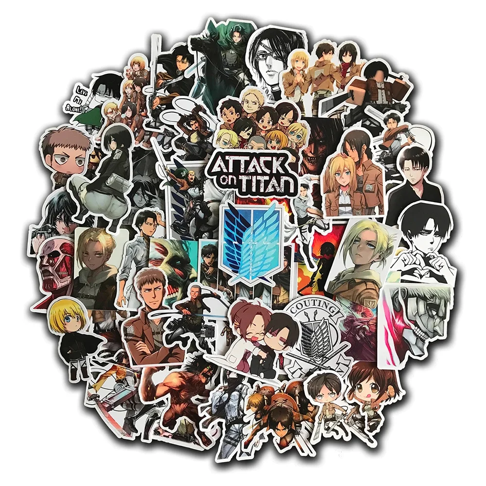 10/50 шт. крутая наклейка s Pack атака на титанов для ноутбука гитары багажа забавные