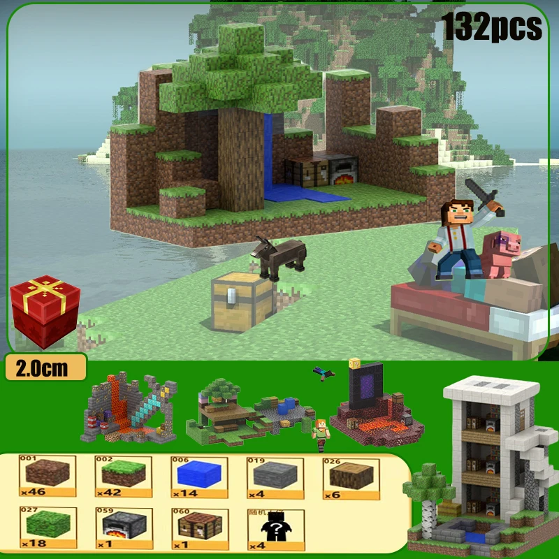 Hillstone 150 шт. магнитные строительные блоки Mine World Cube Magnet Set для детей модель сделай