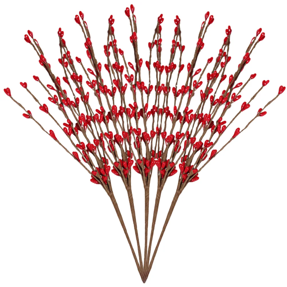 

Berry Artificial Fake Christmas Stems Holly Red Berriesdecoration Branches Stem Branch Orange Picks Tree Decorations Party Faux