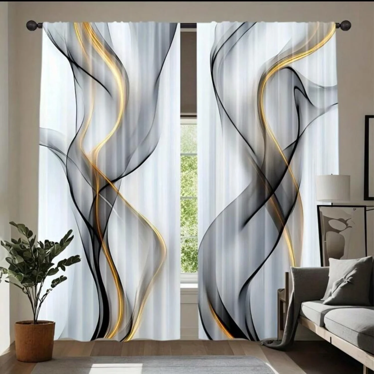 

Шторы из полиэстера с волнистым узором