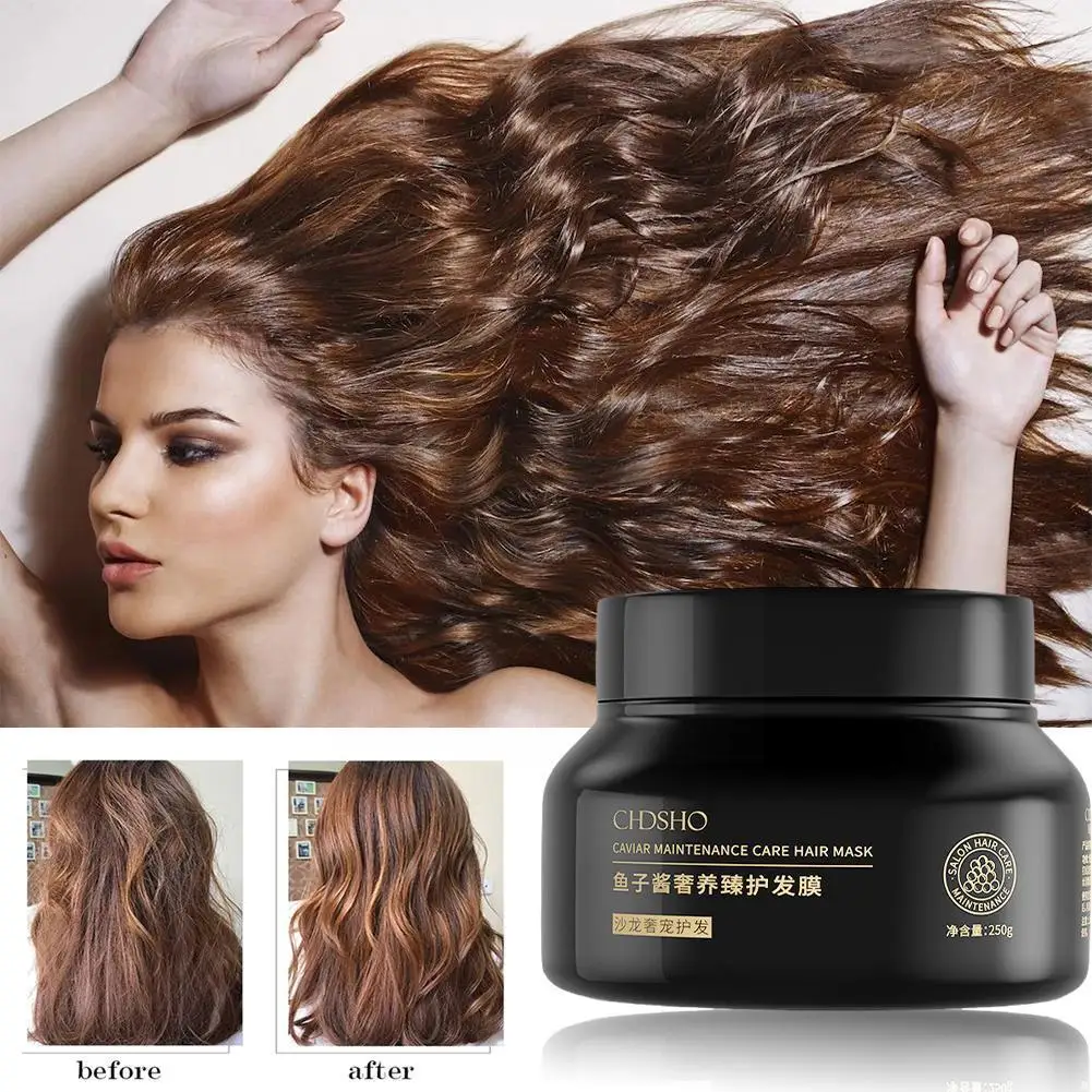 

250g Hair Cover For Dry Hair Anti Hair Loss Repairing Caviar Hair Cover | Deep Moisturizing Conditioning Improve Reduce Dam I4C3