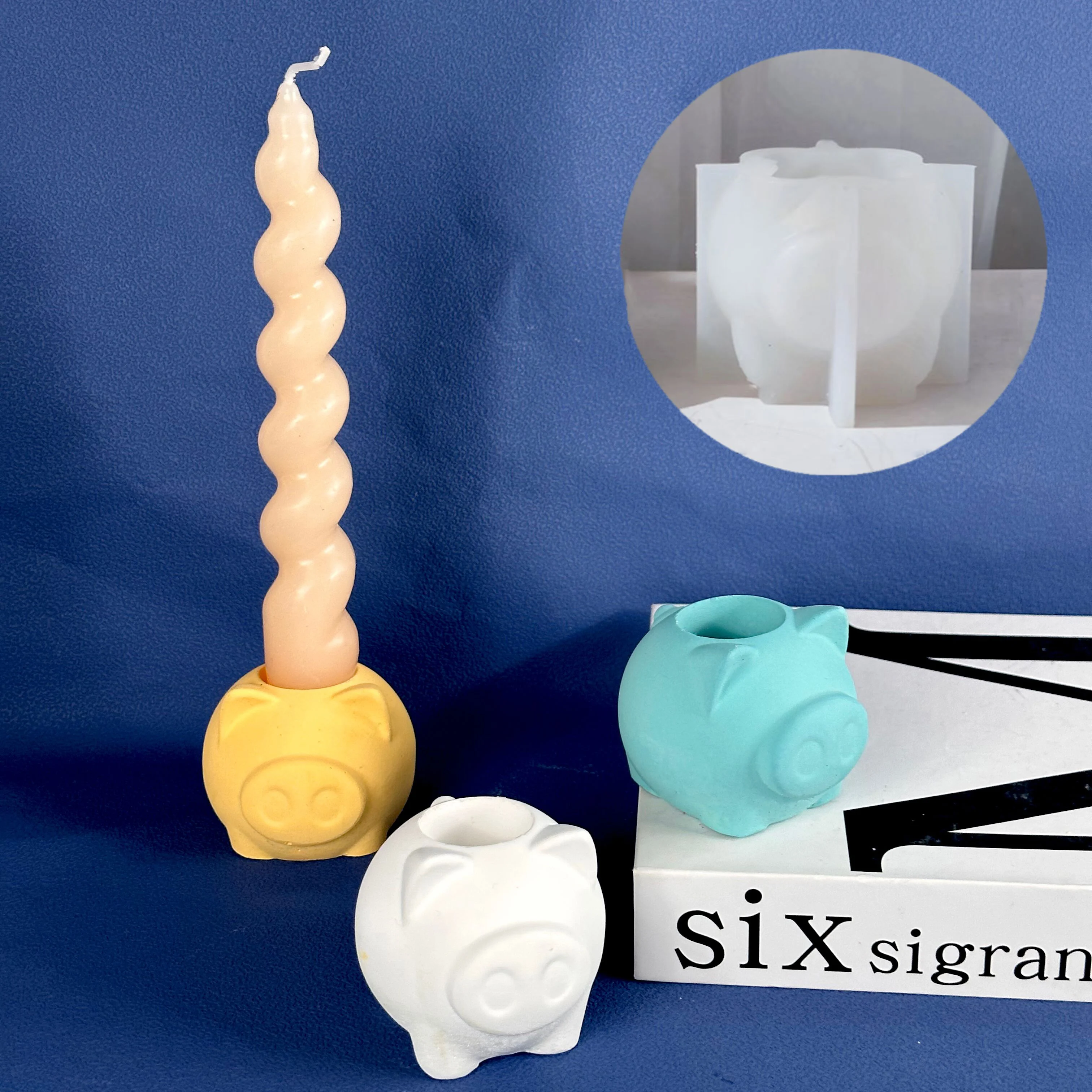 

DIY Pig Candle Holder Silicone Mold Animal Candle Holder Epoxy Resin Mold Candle Setting Table Home Creative Handmade