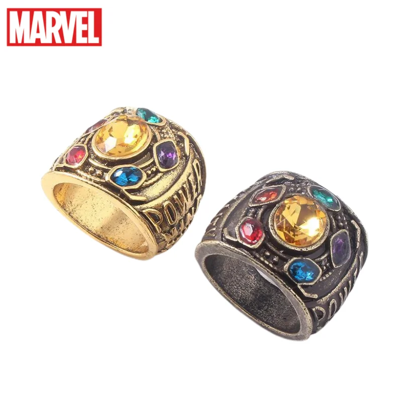 

Marvel New Avengers Peripheral Thanos End Infinity Gloves Snap Fingers Creative Retro Metal Jewelry Necklace Ring Gift Wholesale