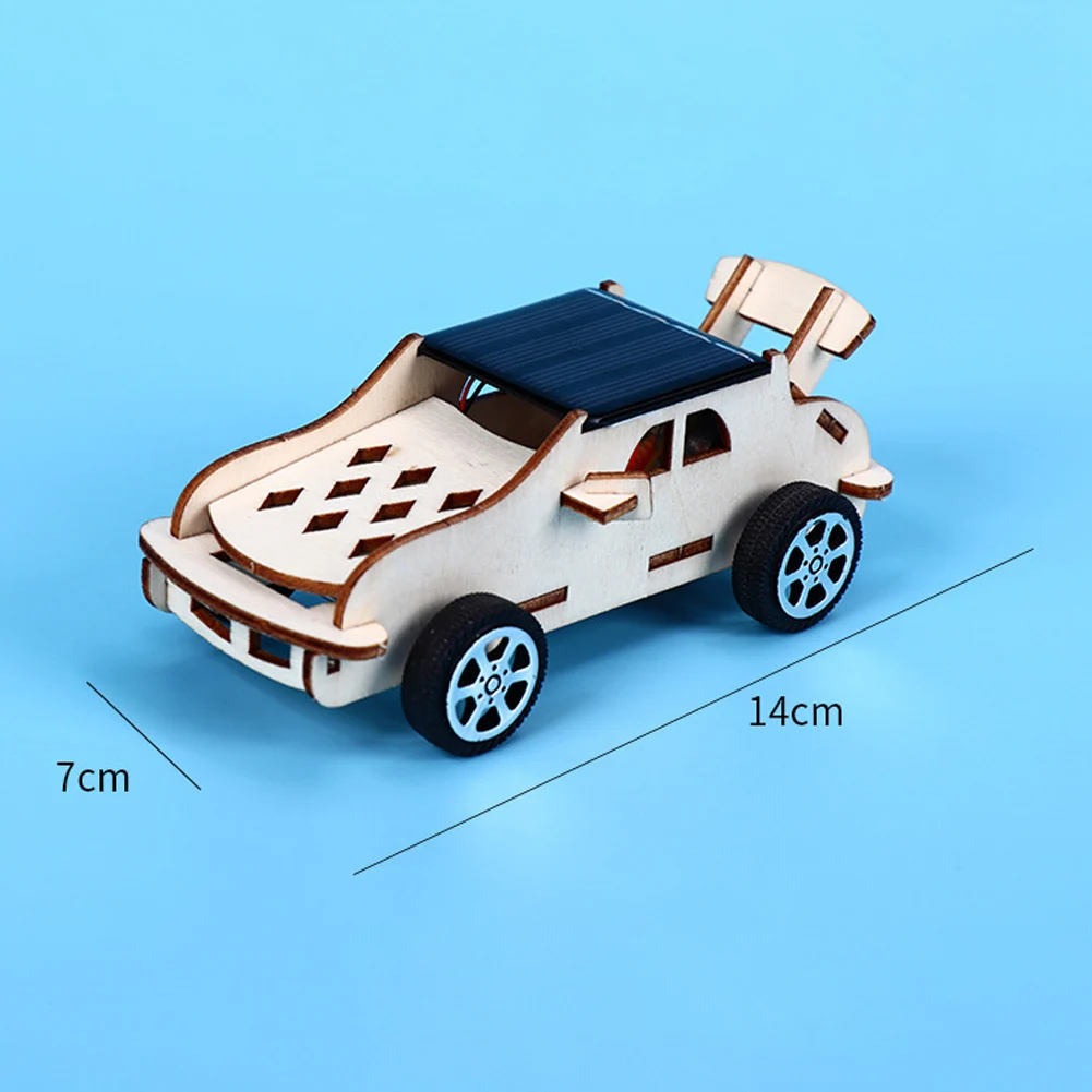 Kids DIY Assembly Wooden Solar Power Car Model Handmade Science Experiment Learning Toy Gifts for Children Early Education 2023 images - 6