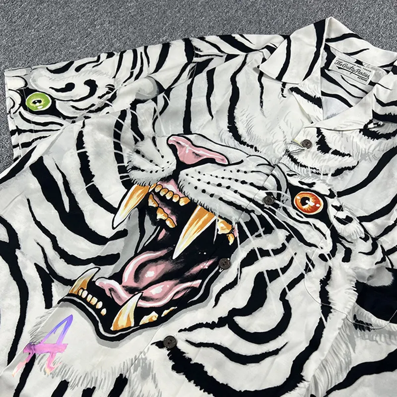 

High Street WACKO Shirts Tiger Print Hawaiian Short Sleeve Shirt