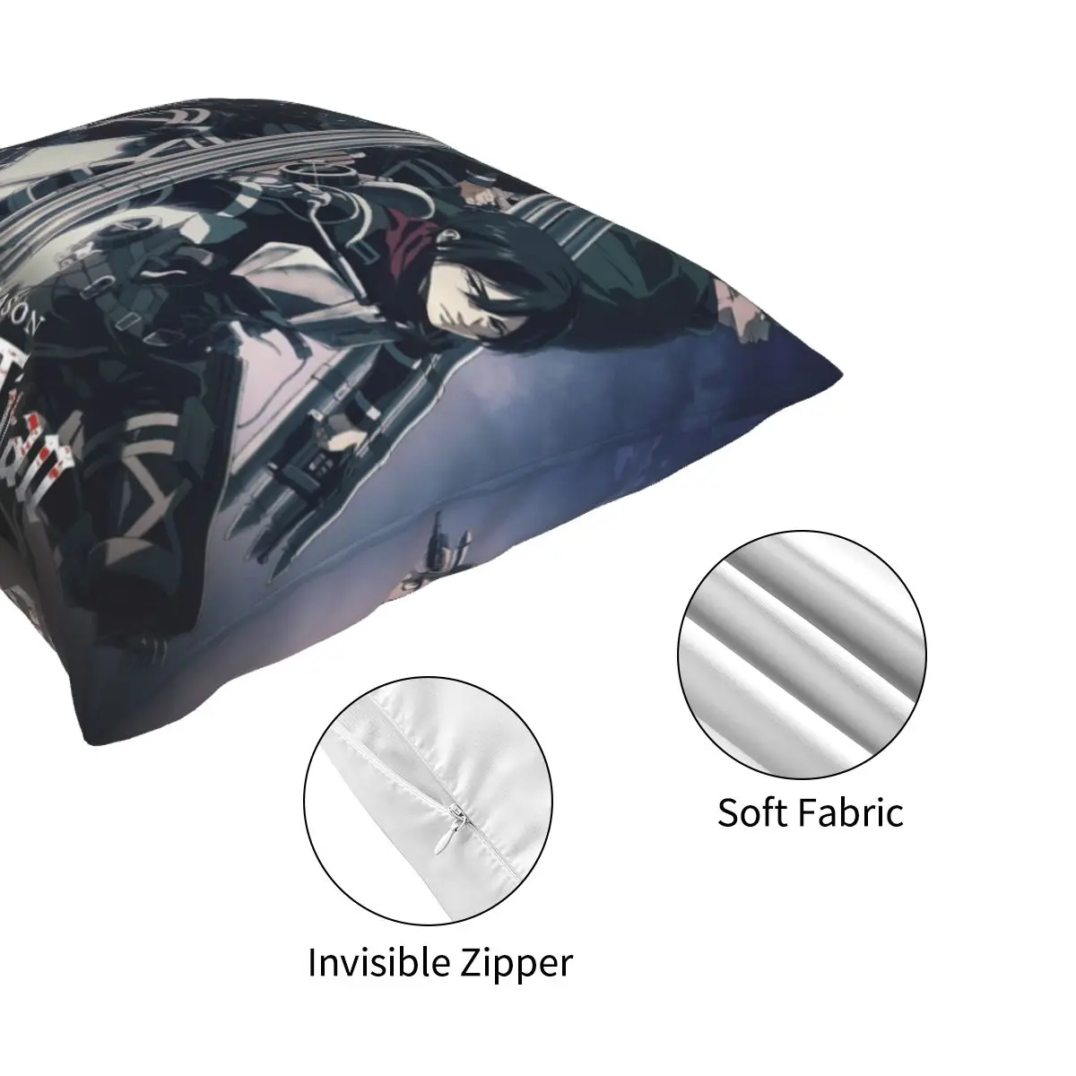 Наволочка на подушку атака Титанов последнего сезона Мягкая декоративный чехол