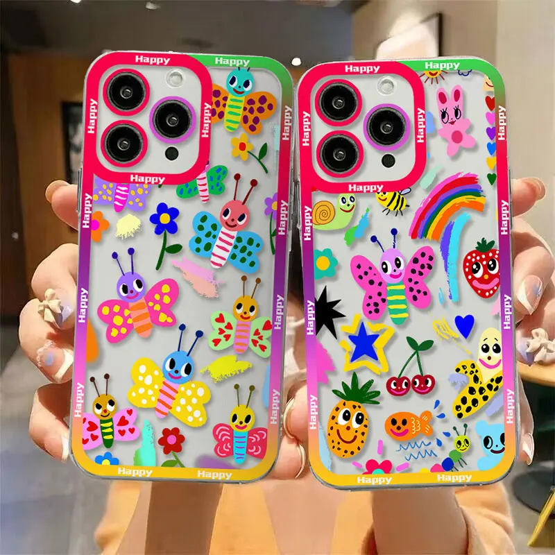 Прозрачный чехол для iPhone 15 14 13 12 Mini 11 Pro Max X XR XS 7 8 SE