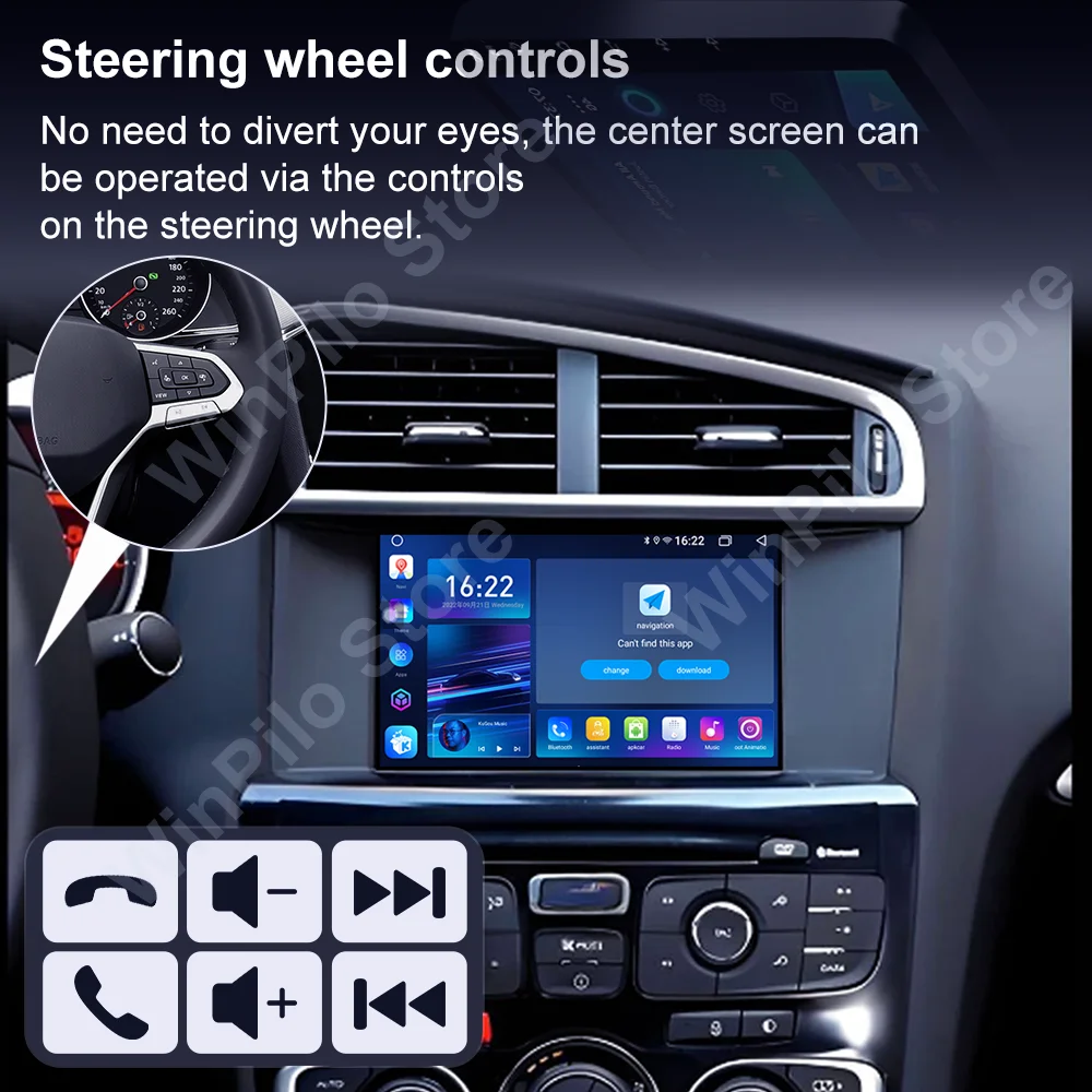 Фото Автомагнитола Android 16 для Citroen C4 C4L DS4 2011-2016, мультимедийный видеоплеер, Carplay, GPS-навигация, головное устройство 4G №4