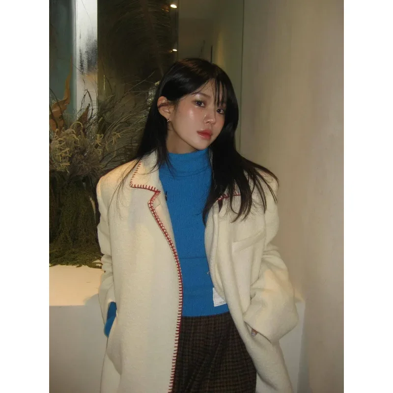 Корейское шерстяное пальто с лацканами Dongdaemune Sensibility для женщин 24 весна-лето 2023