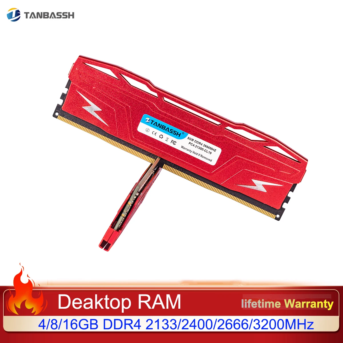 

Красная настольная память TANBASSH с радиатором DDR4 RAM 4 ГБ 8 ГБ 16 ГБ 2133 2400 2666 3200 МГц ПК DIMM Ram s для Intel AMD всех материнских плат