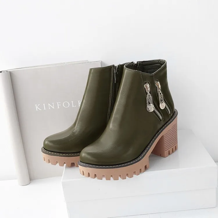 

Big Size boots women shoes ankle boots for women ladies boots shoes woman winter Side zipper waterproof table