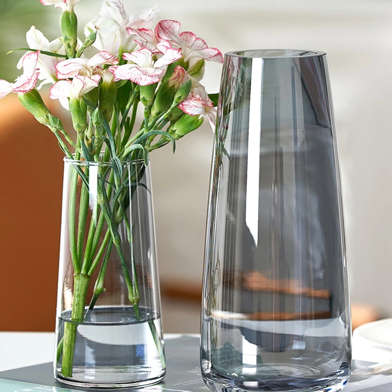 

Transparent Glass Vase Decoration Home Design Minimalist Gran Nordic Vases Interior Hydroponics Fleur Habitacion Home Accessorie