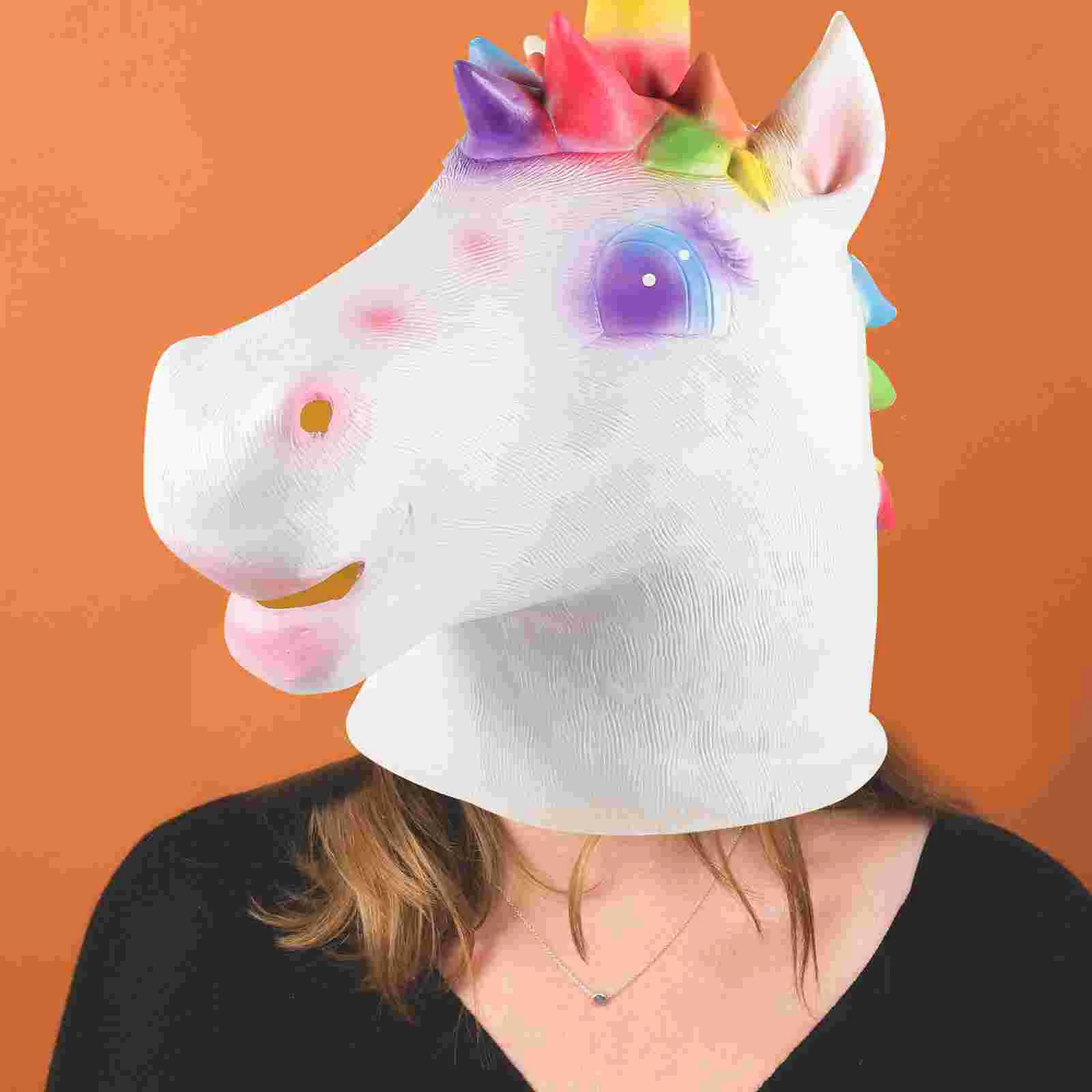 Красочный головной убор с изображением единорога маскарадный забавный реквизит