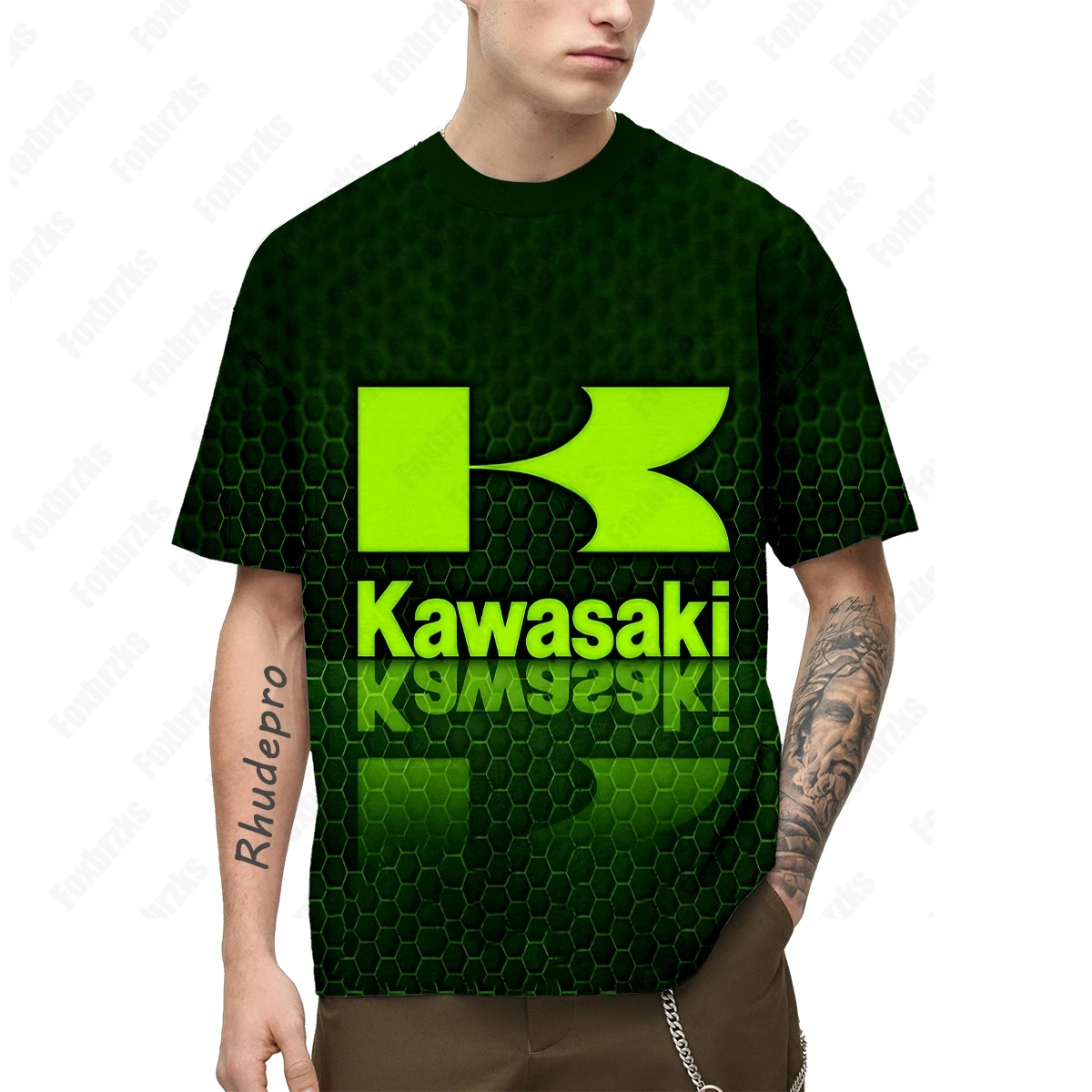 2024 Мужская Летняя Модная Брендовая Универсальная Футболка Kawasaki Ninja Для Езды На