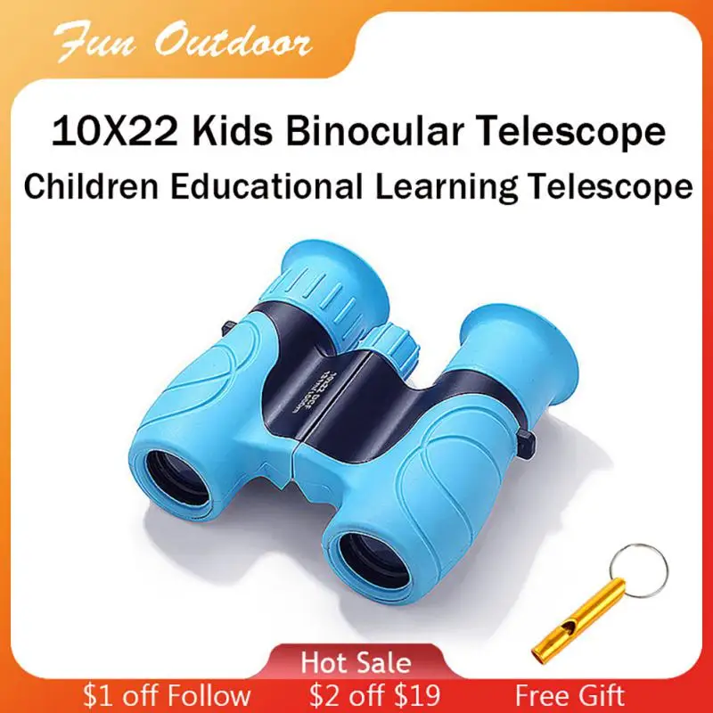 

10X22 детский бинокулярный телескоп с ночным видением при слабом освещении портативный бинокль для кемпинга путешествий ВAК4 Призма детские и...