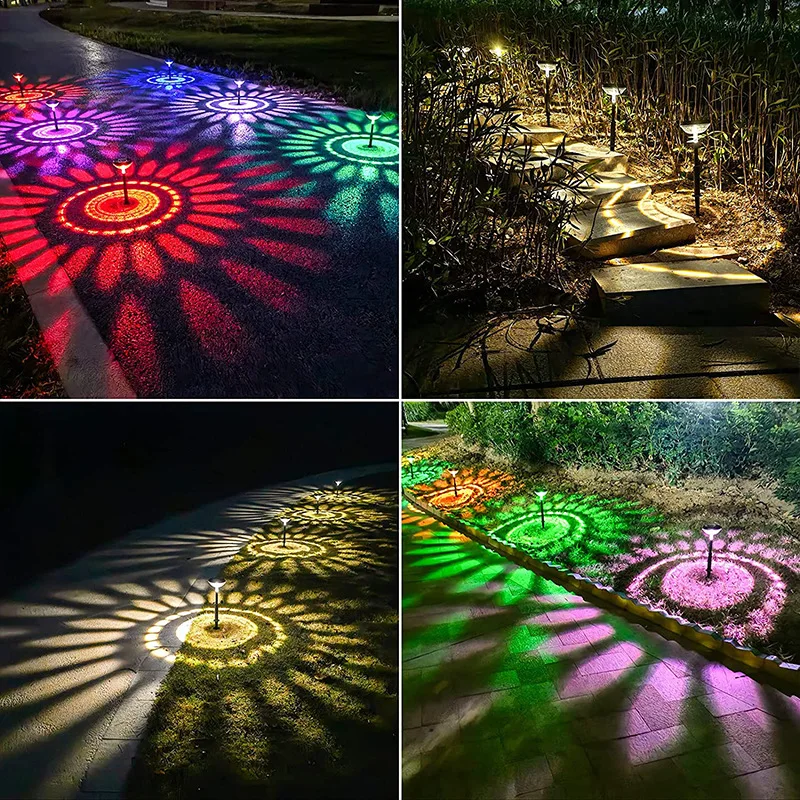 

Solar Lights RGB Color Changing Solar Led Light Outdoor Garden Lights Waterproof Solar Pathway Lawn Lamp for Garden Decor