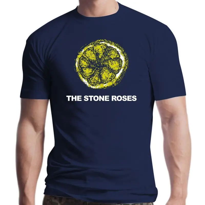 

Новая классическая футболка с логотипом The Stone Roses лимонного цвета для мужчин и женщин, черная хлопковая Футболка всех размеров, унисекс, сво...