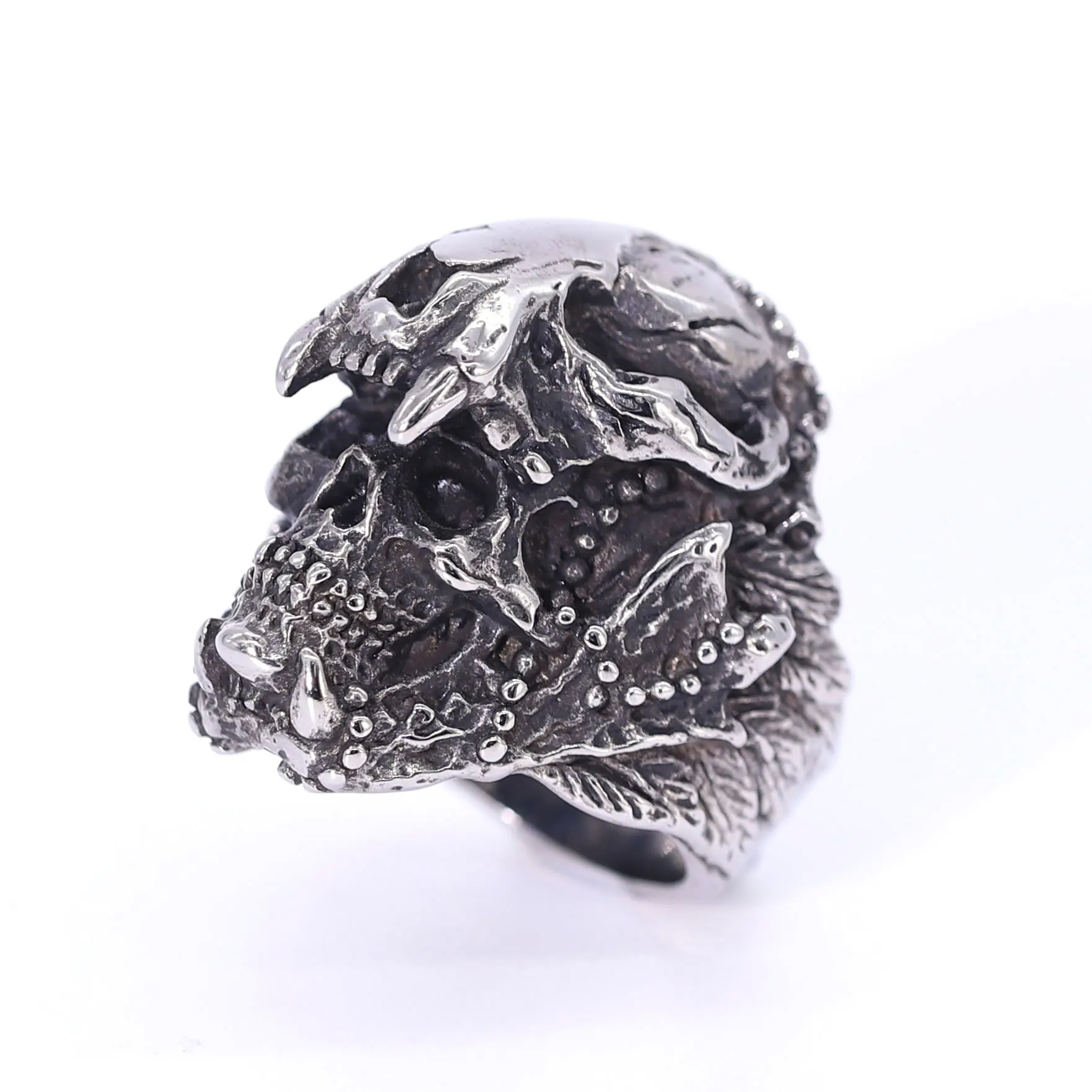 

Мужское кольцо с имитацией саблевого зуба, тигра, черепа, стального воина, черепа, модное ювелирное изделие в виде животного, подарок