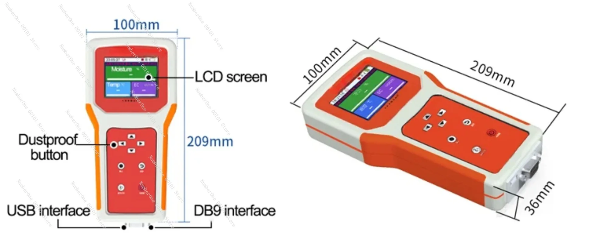 Анализатор сельскохозяйственной почвы NPK/PH/EC питательный от влаги тестер 7 в 1 с