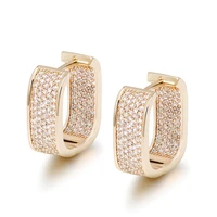 2022 new full mircon shiny zircon hoop earrings for women fashion jewelry aaa cz gold color 18 k good quality