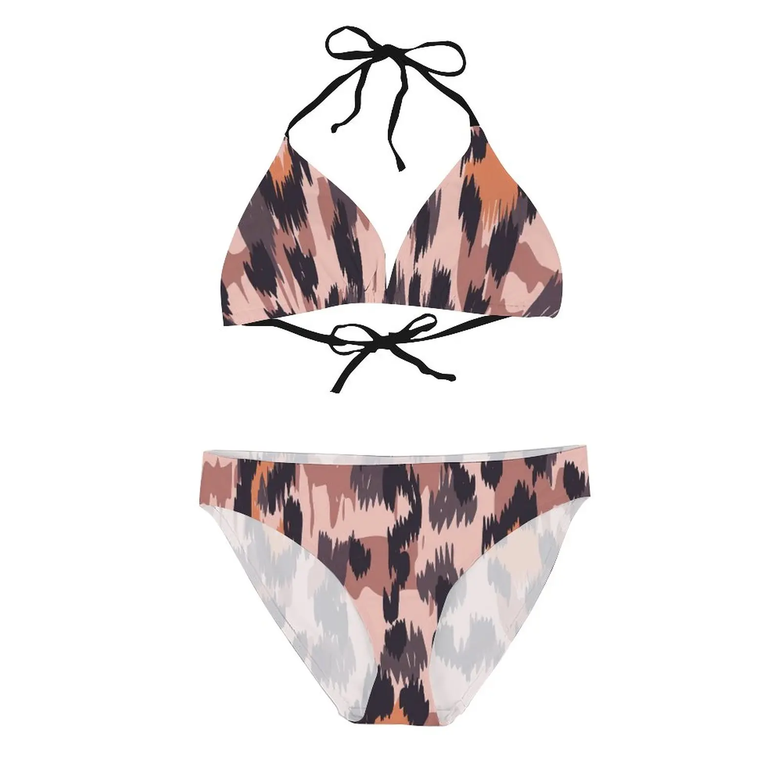 

Leopard Low Waisted Bikini Two Piece Bathing Suit For Women String Tankini Tops Swimwear Femme Sexy Triangle Push Up Swimsuit