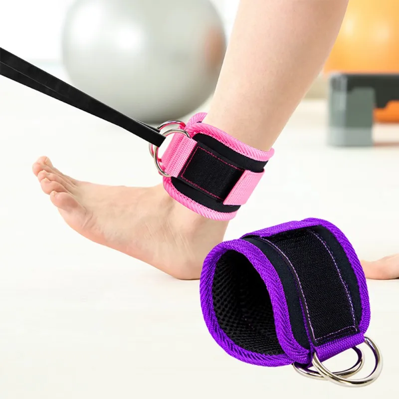 

New 1 PC Ankle Straps For Cable Machines Leg Exercises Double D-Ring Ankle Cuffs For Gym Workouts Glutes Legs Strength