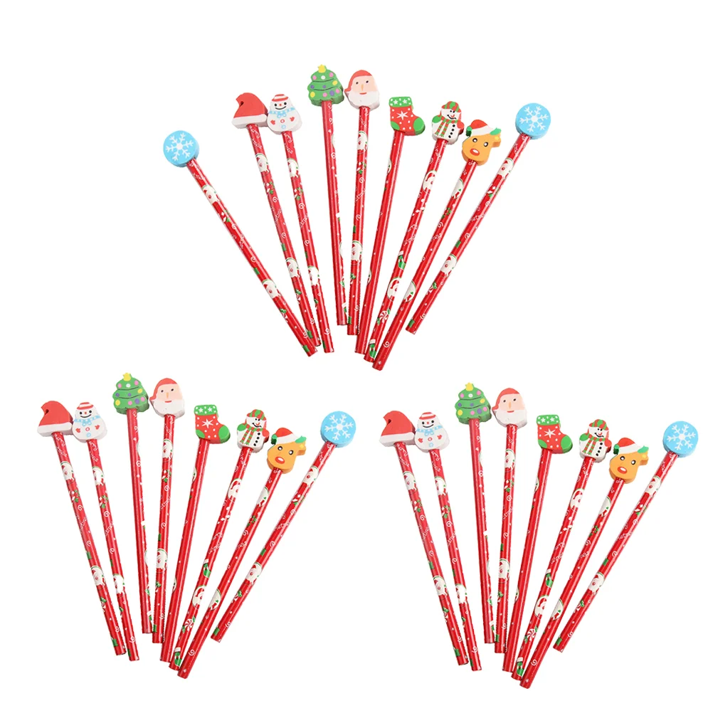 

25 Pcs Christmas Kids Stationery Kit Pencils School Supplies Tpr Student Bulk Erasers