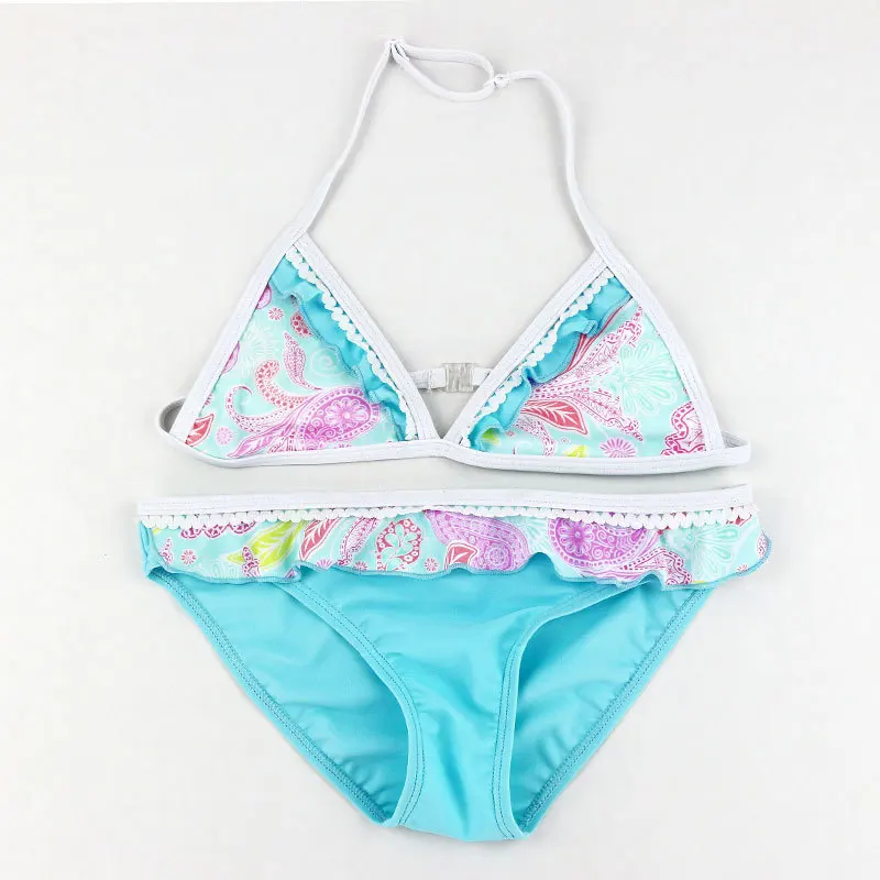

2023 Children Split Swimwear Girls Bikini Girl Beach Swimsuits Beach Wear Girl Bathing Suit Girl Lace Tight Elastic Bikini Set