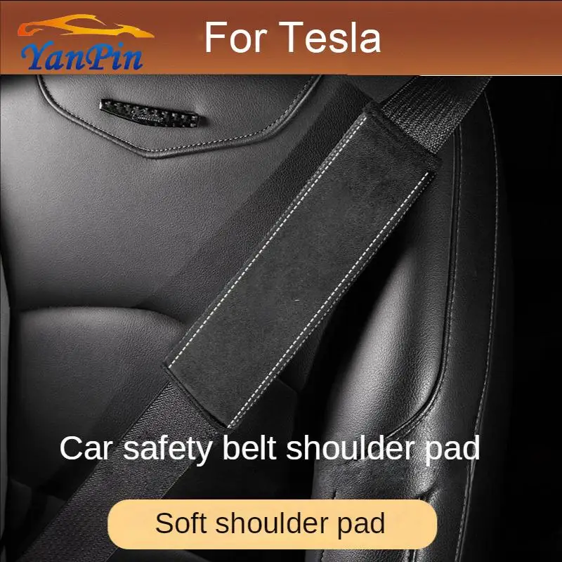 

(A Pair)Car Safety Belt Shoulder Cover Suede Interior Accessories Suitable For Tesla Model Y/X/S Model 3