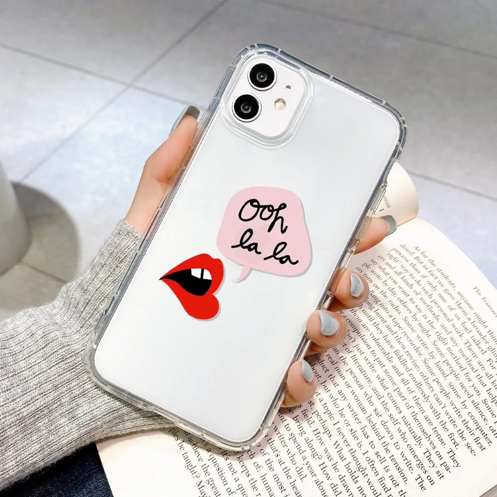 Чехлы с сексуальными красными губами для телефона iPhone 11 12 13 Pro Max Mini X XR XS 7 8 Plus SE