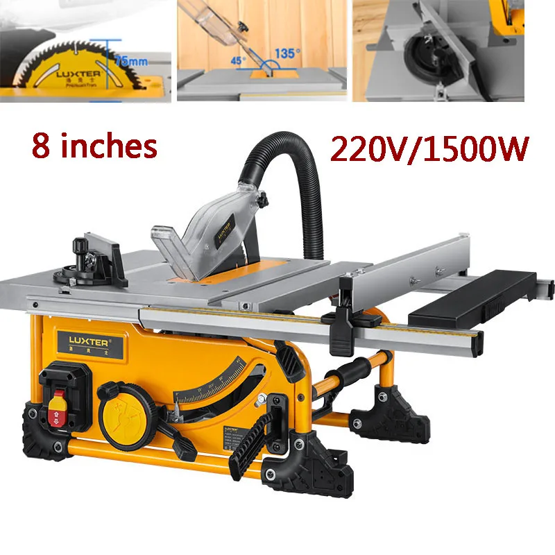 

8-Inch Dust-Free Wood Cutting Machine 80 teeth Circular Saw 1500W Desktop Portable woodworking Sliding Table Saw M1H-ZP3-210