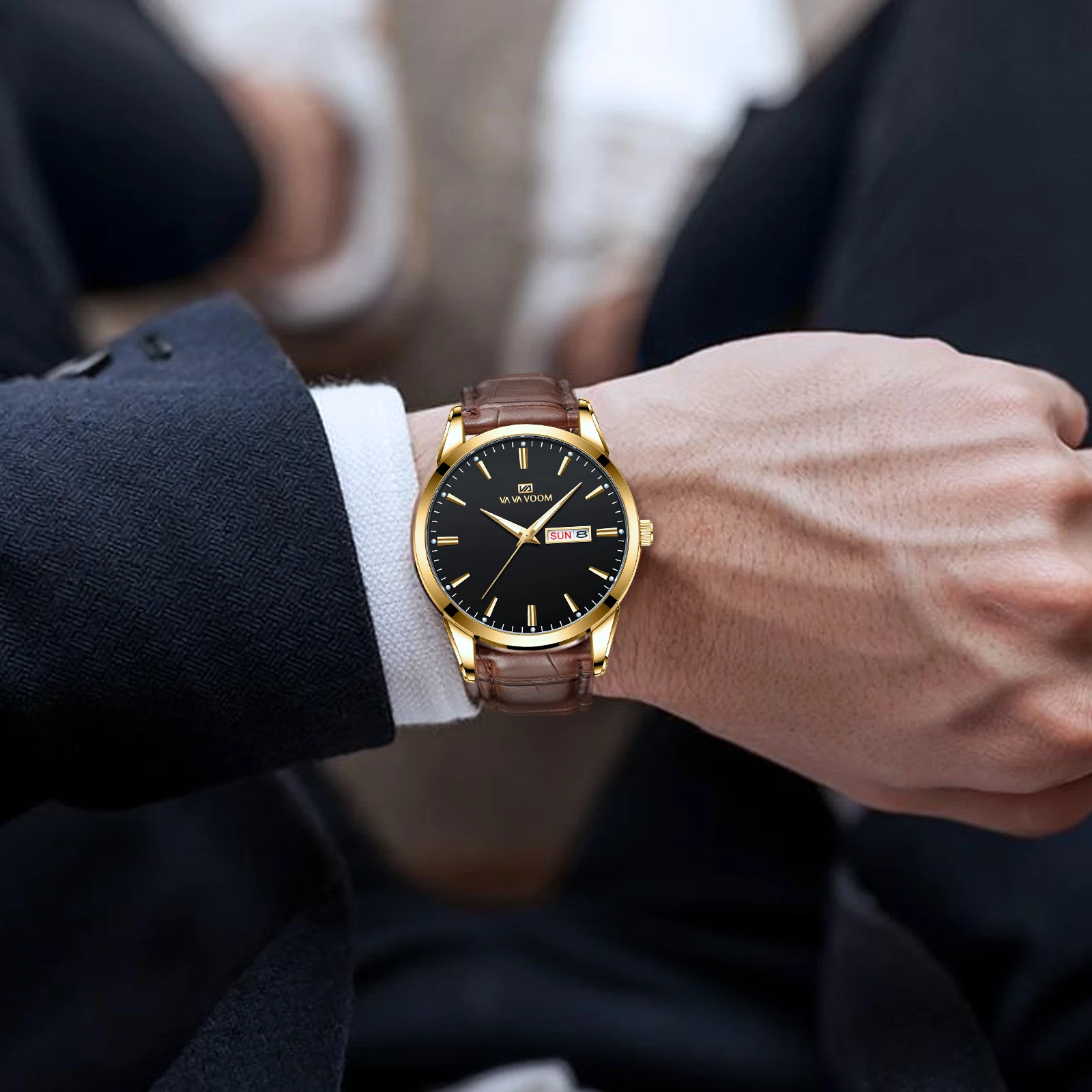 Новинка 2023 мужские деловые часы классические в британском стиле с кожаным