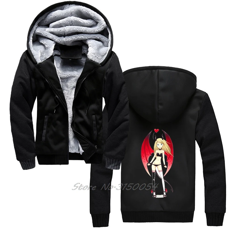 

Ctue Cartoon Succubus Print Comfortable Hoodie Lovely Anime Design Men Winter Thicken Keep Warm Hoodies Sweatshirt Streetwear