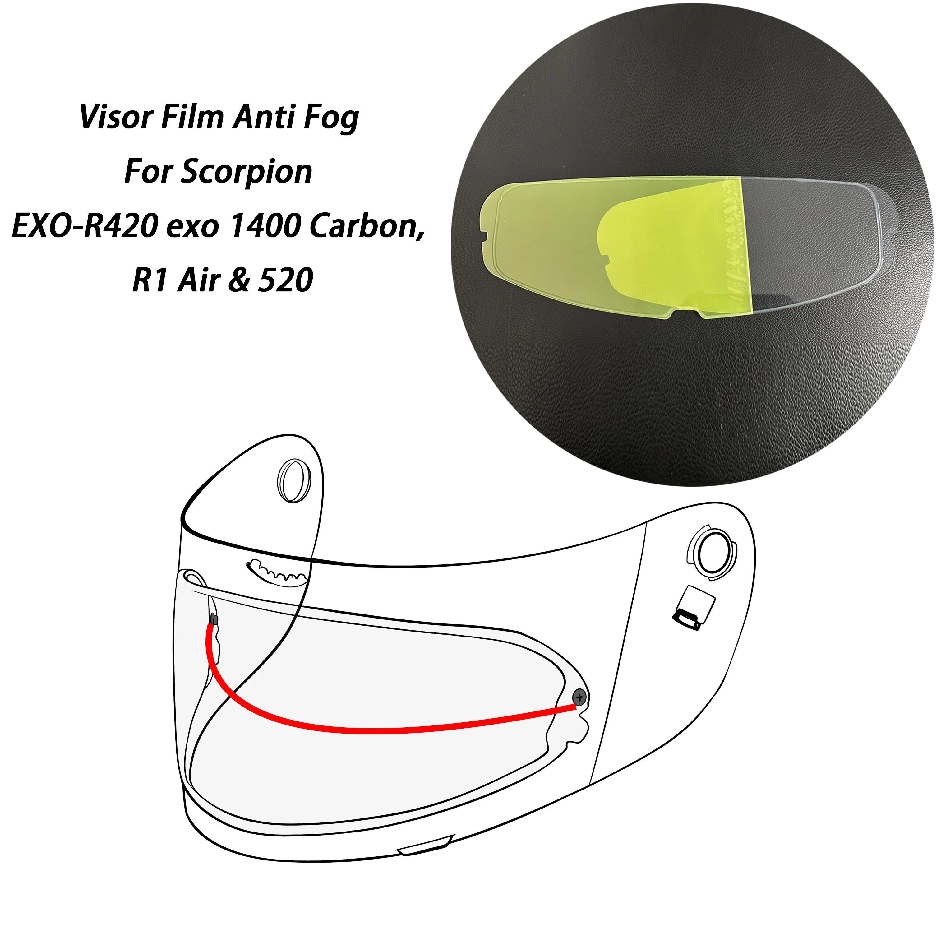 Фото Антизапотевающая пленка для визора шлемов Scorpion EXO-R420, EXO 1400 Carbon, R1 Air и 520, защита от запотевания, аксессуары для шлемов №1