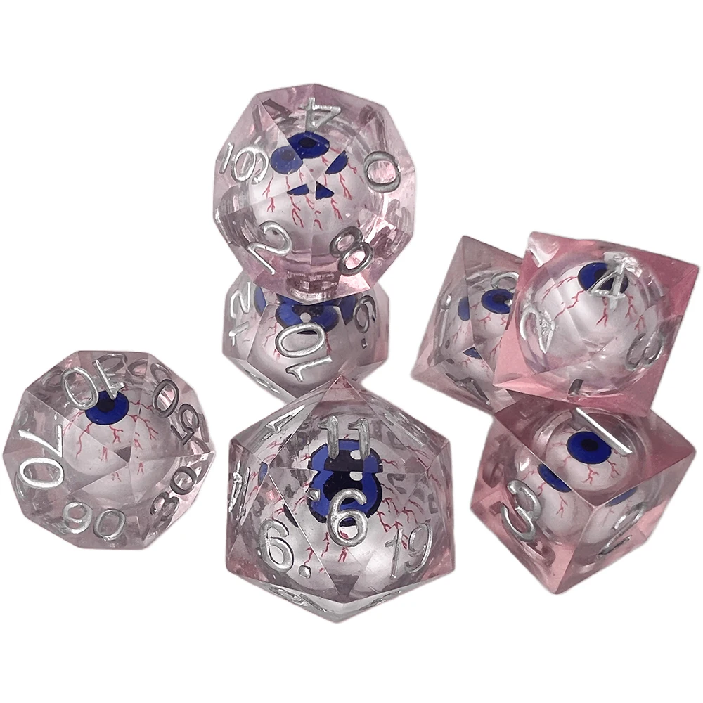 Polyhedron Floating Eyeball Square Corners Dice Set ,for Table Board Role Playing Game As Gift