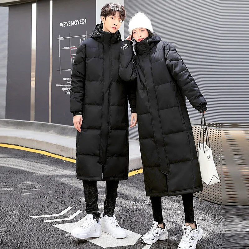 GRELLER 2022 Winter New Women's Clothes Long Cotton-padded Jacket Black Hooded Warm Thicken Coat Loose Outwear Ladies Parkas