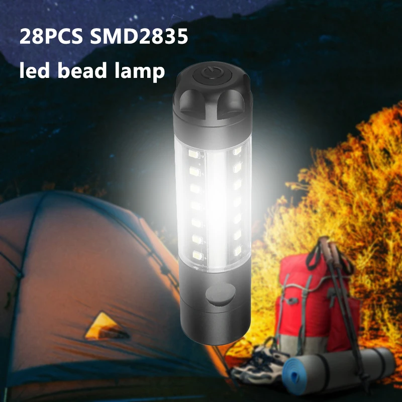 Светодиодный фонарик XM-L T6 со встроенным аккумулятором 18050 и 28 светодиодами SMD 2835